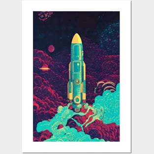 Retro Rocket Posters and Art